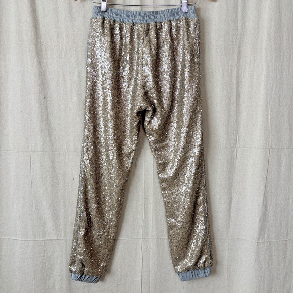 Lucy Paris Womens Glam Athleisure Sequin Jogger Pants Size S Loungewear Clubwear - Picture 6 of 8